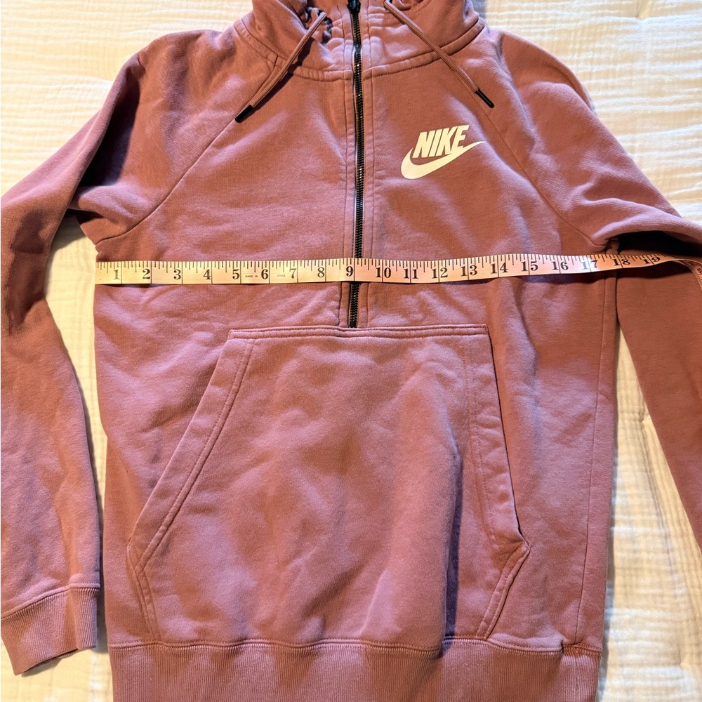 Nike Mauve Half-Zip Hoodie with White Swoosh